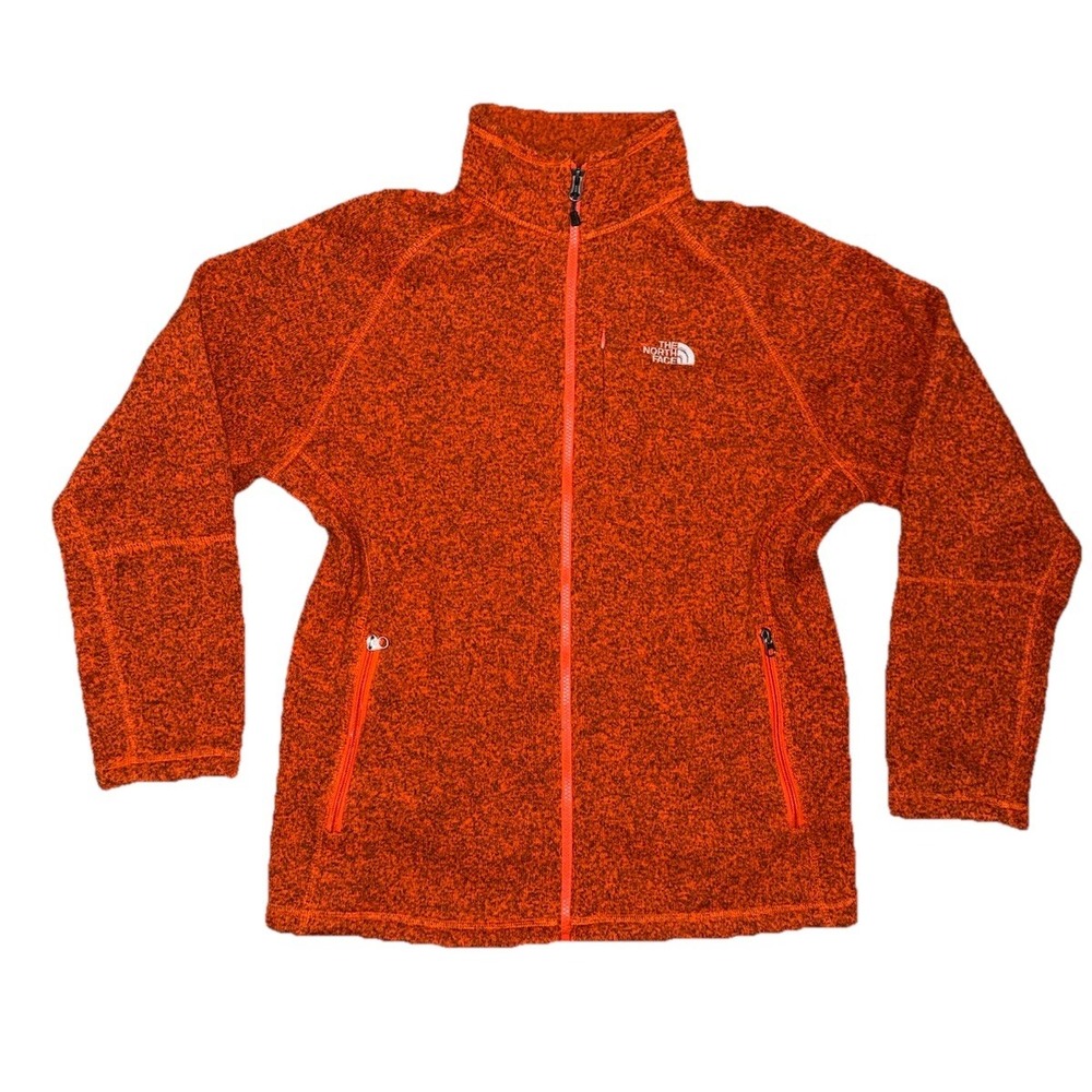 The NORTH FACE Rust Orange Full Zip Fleece Pullover Jacket Men's Size Large